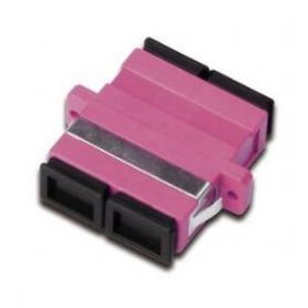 FO coupler, duplex, SC to SC, MM, color violet ceramic sleeve, polymer housing, incl. screws incl. fixing material