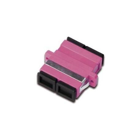 FO coupler, duplex, SC to SC, MM, color violet ceramic sleeve, polymer housing, incl. screws incl. fixing material