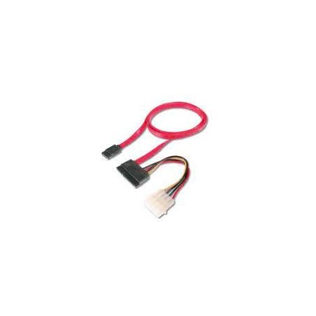 SATA connection cable, SATA22pin - L-type + power F/F, 0.5m, straight, SATA II/III, re