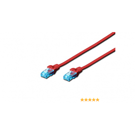 CAT 5e U-UTP patch cable, Cu, PVC AWG 26/7, length 3 m, color red