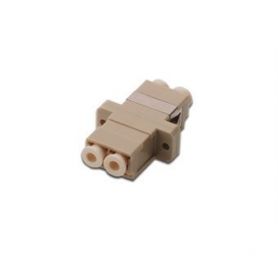FO coupler, duplex, LC to LC, MM, color beige ceramic sleeve, polymer housing, incl. screws Multimode,inc.fixing material