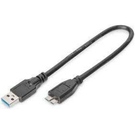 USB 3.0 connection cable, USB A - Micro USB B M/M, 0.25m, USB 3.0 conform, UL, bl