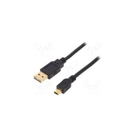 USB 2.0 connection cable, type A - mini B M/M, 1.8m, High Speed, type A reversible, bl