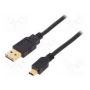 USB 2.0 connection cable, type A - mini B M/M, 1.8m, High Speed, type A reversible, bl