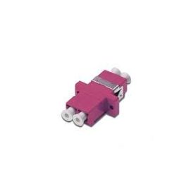 FO coupler, duplex, LC to LC, MM, color violet ceramic sleeve, polymer housing, incl. screws incl. fixing material