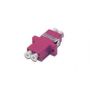 FO coupler, duplex, LC to LC, MM, color violet ceramic sleeve, polymer housing, incl. screws incl. fixing material