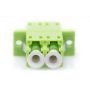 FO coupler, duplex, LC to LC, MM OM5, color green ceramic sleeve, polymer housing, incl. screws OM5 Multimode