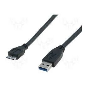 USB 3.0 connection cable, USB A - Micro USB B M/M, 0.5m, USB 3.0 conform, bl