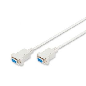 Zero-Modem connection cable, D-Sub9 F/F, 1.8m, snap-hoods, be
