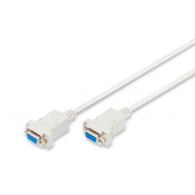 Zero-Modem connection cable, D-Sub9 F/F, 3.0m, snap-hoods, be