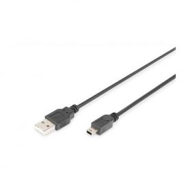 USB 2.0 connection cable, type A - mini B (5pin) M/M, 1.0m, USB 2.0 conform, bl