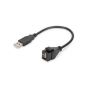 USB 2.0 Keystone Jack for DN-93832, with 16 cm cable black (RAL 9005)