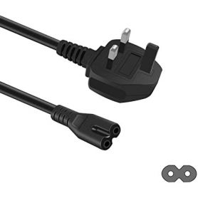 Cable Power 2-Power - AC Mains Lead Fig 8 UK Plug (RA) 1.8M PWR0001D