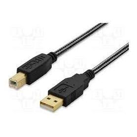USB 2.0 connection cable, type A - B M/M,1.8m, USB 2.0 conform cotton, gold, bl