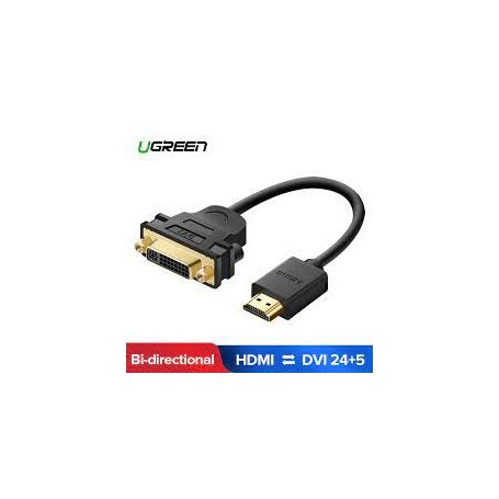 HDMI adapter, type A - DVI-I(24+5) M/F, Full HD, bl, gold