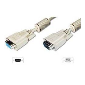 VGA Monitor extension cable, HD15 M/F, 1.8m, 3Coax/7C, 2xferrite, be