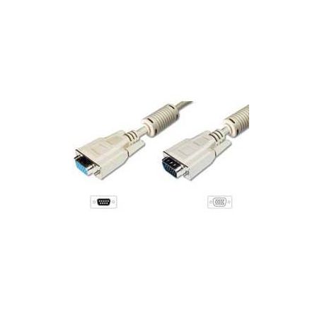 VGA Monitor extension cable, HD15 M/F, 1.8m, 3Coax/7C, 2xferrite, be