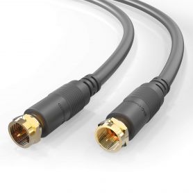 SAT connection cable, F-Connector F/F, 0,25m, gold