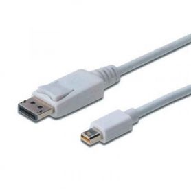 DisplayPort connection cable, mini DP - DP M/M, 1.0m, w/interlock, DP 1.1a conform, wh