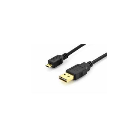 USB 2.0 conection cable, type A - mini B M/M, 1.0m, High Speed, type A reversible, gold, bl