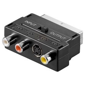 Audio/Video Adapter, Scart - 3x Cinch + SVHS M/F/F/F si, gold