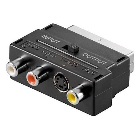 Audio/Video Adapter, Scart - 3x Cinch + SVHS M/F/F/F si, gold