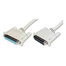 Datatransfer extension cable, D-Sub25 M/F, 3.0m, serial/parallel, molded, be