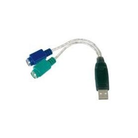 USB to PS/2 Adaptor, 2 X Mini-Din 6/F, USB A/M
