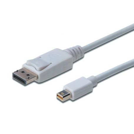 DisplayPort connection cable, mini DP - DP M/M, 2.0m, w/interlock, DP 1.1a conform, wh