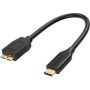 USB 2.0 adapter cable, OTG, type micro B - A M/F, 0.3m, High Speed, micro B reversible, gold, bl