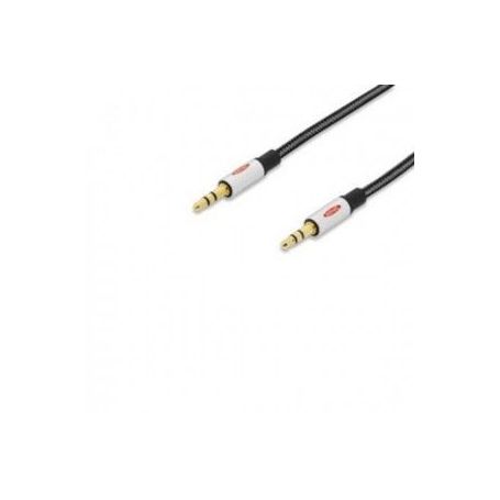 Audio connection cable, 2x RCA M/M, 2,5m, stereo, shielded, cotton, gold, si/bl