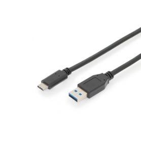 USB Type-C connection cable, type C to A M/M, 1.0m, full featured, Gen2, 3A, 10GB, 3.1 Version, CE, bl