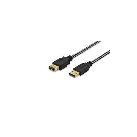USB 3.0 extension cable, type A M/F, 1.8m, USB 3.0 conform, cotton, gold, bl