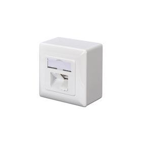 DIGITUS CAT 5e wall outlet, shielded 2x RJ45, 8P8C, LSA, color pure white, surface mount