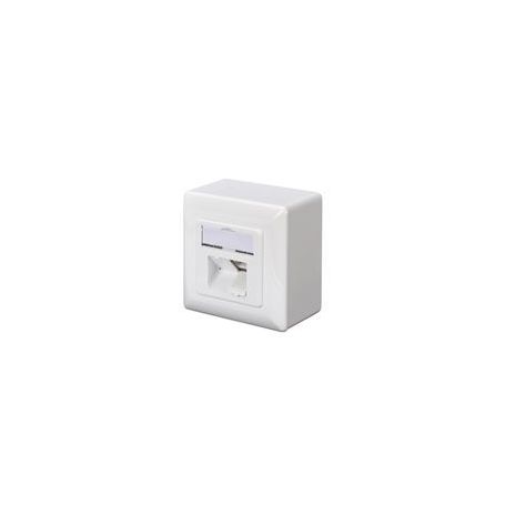 DIGITUS CAT 5e wall outlet, shielded 2x RJ45, 8P8C, LSA, color pure white, surface mount