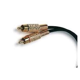 Audio connection cable, stereo 3.5mm -2x RCA M/M, 2.5m, CCS, shielded, cotton, gold, si/bl