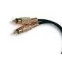 Audio connection cable, stereo 3.5mm -2x RCA M/M, 2.5m, CCS, shielded, cotton, gold, si/bl
