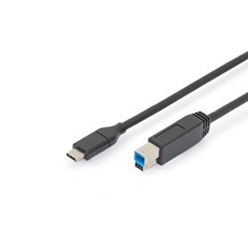 USB Type-C connection cable, type C to B M/M, 1.0m, full featured, Gen2, 3A, 10GB, 3.1 Version, CE, bl