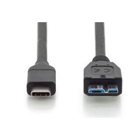 USB Type-C connection cable, type C to micro B M/M, 1.0m, full featured, Gen2, 3A, 10GB, 3.1 Version, CE, bl