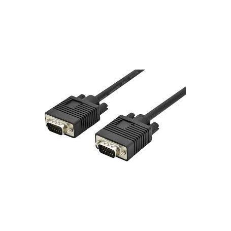 VGA Monitor connection cable, HD15 M/M, 5.0m, 3Coax/7C, 2xferrite, bl