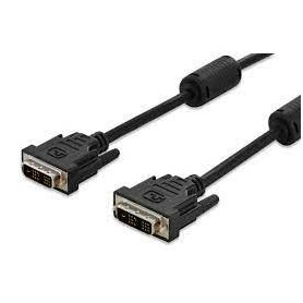 DVI connection cable, DVI(18+1), 2x ferrit M/M, 5.0m, DVI-D Single Link, bl