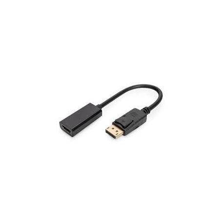 DisplayPort adapter cable, DP - HDMI type A M/F, 0.15m,w/interlock, DP 1.1a compatible, CE, bl