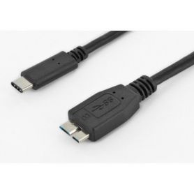 USB Type-C connection cable, type C to micro B M/M, 1.0m, 3A, 5GB, 3.0 Version, bl