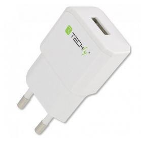 USB Charging Adaptor (power outlet) for mobile devices 5V, 2.1A, color. white