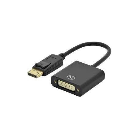 DisplayPort adapter cable, DP - DVI (24+5) M/F, 0.15m,w/interlock, DP 1.2 compatible, CE, bl