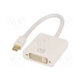 DisplayPort adapter cable, mini DP - DVI (24+5) M/F, 0.15m, DP 1.1a compatible, CE, wh