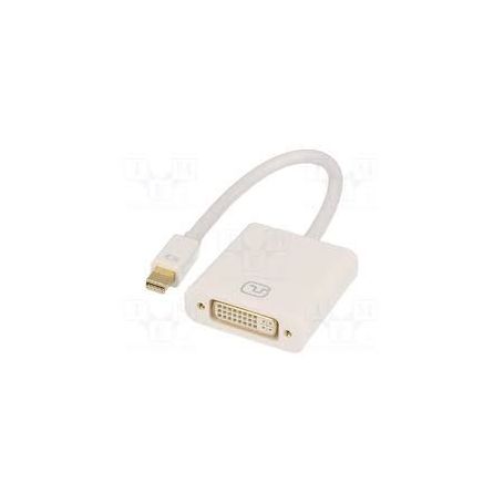 DisplayPort adapter cable, mini DP - DVI (24+5) M/F, 0.15m, DP 1.1a compatible, CE, wh