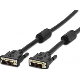 DVI connection cable, DVI(24+1), 2x ferrit M/M, 5.0m, DVI-D Dual Link, bl