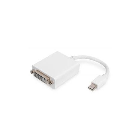 DisplayPort adapter cable, mini DP - DVI (24+5) M/F, 0.15m, DP 1.1a compatible, CE, gold, wh