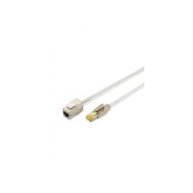 Consolidation-Point Cable, DRAKA UC900, HRS TM31 AWG 27/7, length 1 m, color grey CAT 6A Keystone Module